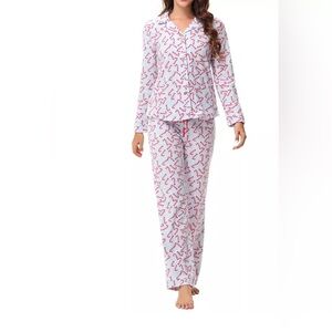 Ink + Ivy 2 pc Candy Cane Fleece Christmas Pajamas